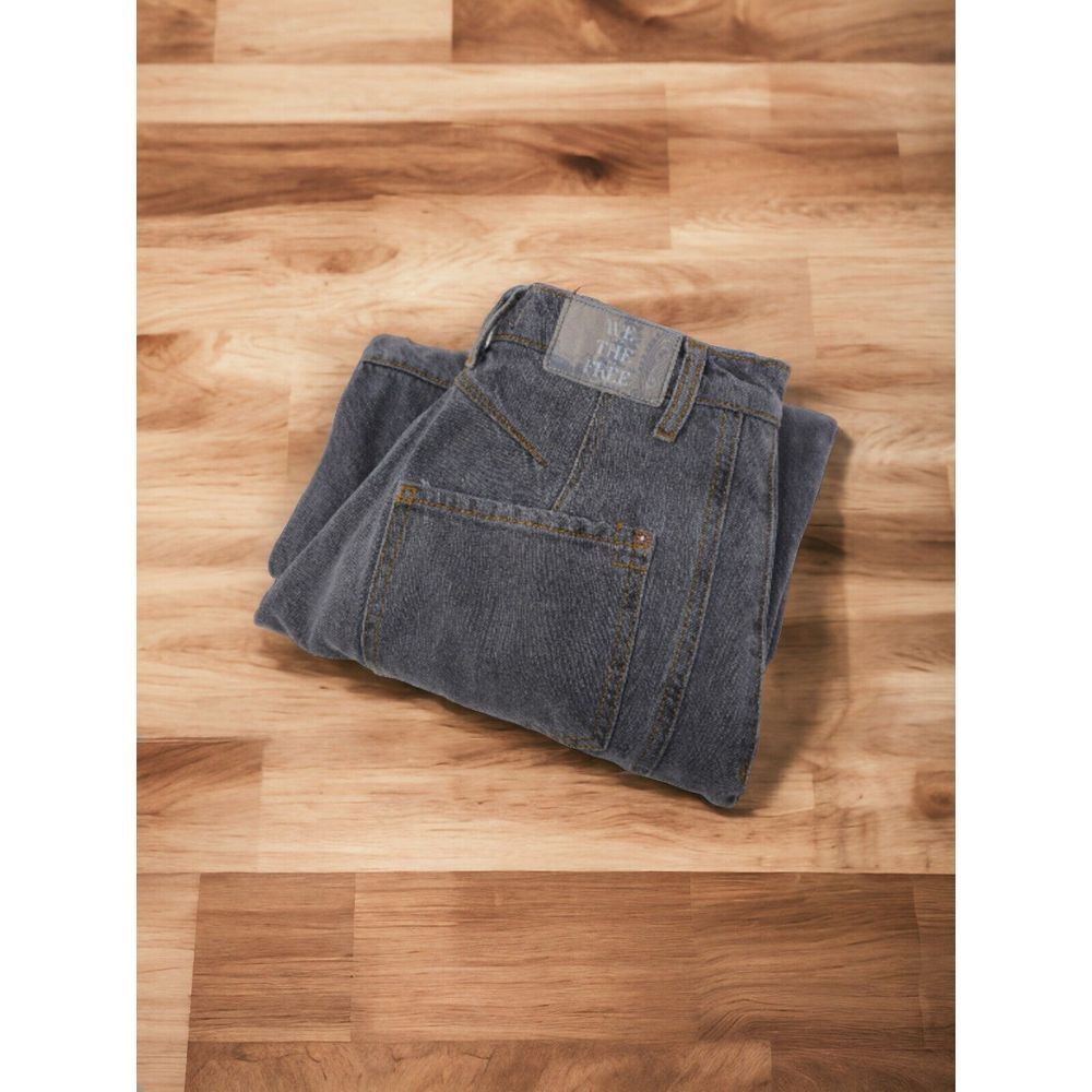 Free People Grey Barrel Leg Jeans
